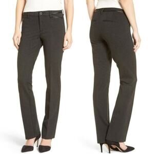 NYDJ 4 Marilyn Straight Leg Ponte Pant Charcoal Gray